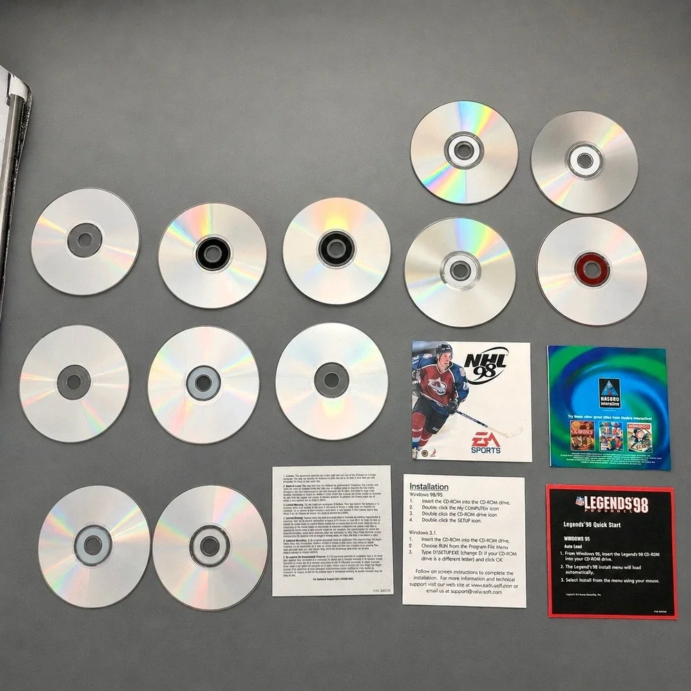 Vintage PC CD-ROM Game Lot Pac-Pack NHL 98 Test Drive Jeopardy Untested